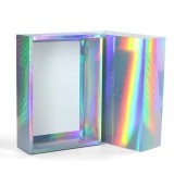 Custom logo luxury laser paper gift box jewelry cosmetic paper box gift packaging folding drawer paper box