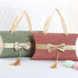 Custom wedding candy paper box gift packaging lace pillow paper box with handle