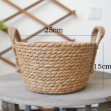 Nordic woven straw basket flower pot woven basket flower pot decoration living room rattan storage box