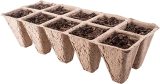 Seed Starter Tray Kit Sets Pack of 10 X 10 Cell Peat Pots Bonus 30 Plant Markers Organic Plant Starter Seedling Trays