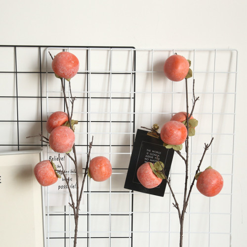 2021Simulated fruit persimmon simulated flower Apple manufacturer family decoration wedding flower wall plant wall