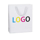 Unique Private Label Reusable Advertising Shopping Bags Biodegradable White Paper Bag