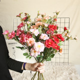 2021Chinese artificial flower manufacturers wholesale family decoration wedding Chinese rose