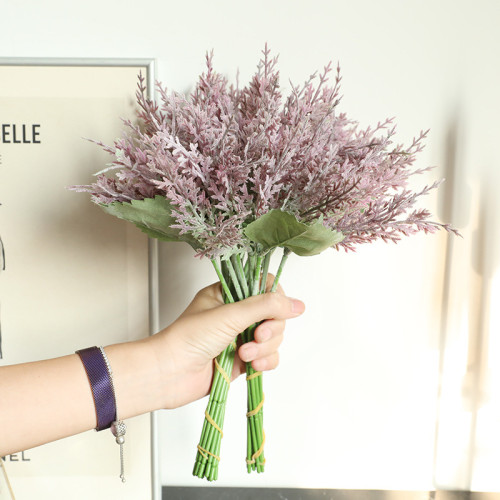 Ins wind with grass cypress leaf simulation flower manufacturer family decoration wedding handhold flower