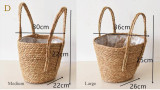 Nordic woven straw basket flower pot woven basket flower pot decoration living room rattan storage box