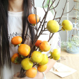 2021Dry branch simulation flower manufacturer family decoration wedding holding flower persimmon simulation fruit
