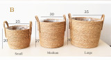 Nordic woven straw basket flower pot woven basket flower pot decoration living room rattan storage box