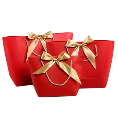 Hot Sale  Custom Logo  Packaging Shopping  Paper Bag With Handle Bow