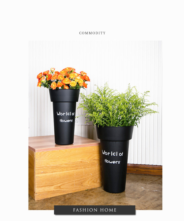 Creative Round Square Flower Tube Grow Dried Flowers Shop Barrel Thickened Flower Pot