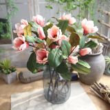 Magnolia long branch flower arrangement simulation flower manufacturer family decoration wedding wall plant wall