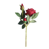 2021Hot simulation  flower plant bonsai wedding decoration ins wind artificial flannel one flower two bud rose