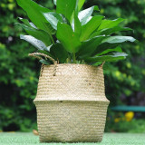 Nordic Handicraft Fashion Wicker Woven Straw Artificial Flower Basket Straw Basket Flower Pot