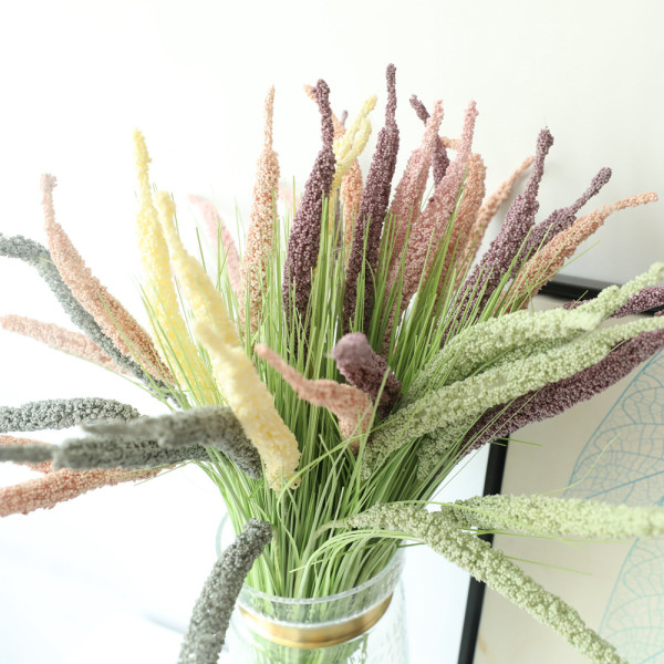 Wholesale decoration fake flower onion grass grain wedding INS wind simulation flower manufacturers green plants cross border