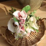 Wholesale imitation flowers foreign trade fake flowers, export wedding holding family decorations Magnolia bouquet