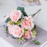 Rose Wedding simulation bouquet artificial flower cross border plant silk flower decoration window