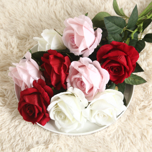 2021 simulated flower plant bonsai wedding decoration ins flannelette rose
