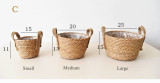 Nordic woven straw basket flower pot woven basket flower pot decoration living room rattan storage box