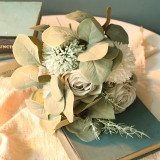 2021Green plant manufacturer imitation flower wholesale wedding decoration ins wind cross border rose handle flower