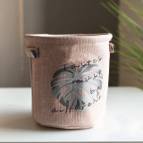 Fabric Flower Pot Nordic Style Monstera Pattern Kraft Paper Bag Flower Pot