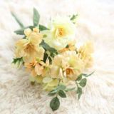 2021Manufacturers wholesale tea rose bouquet oil painting simulation flower rose export family decoration wedding fake flower