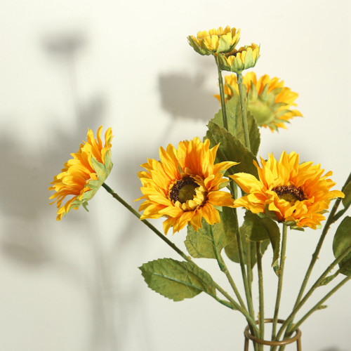 sunflower yellow flower, family decoration simulation flower manufacturer, wedding road guide flower wall