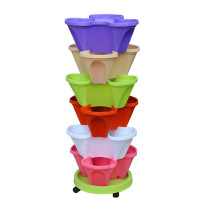 In Stock 3d Vertical Stackable Tower Pots Resin Flower Pots For Strawberry Or Flower Tower Puedes