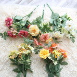 2021Manufacturers wholesale tea rose bouquet oil painting simulation flower rose export family decoration wedding fake flower