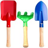 8  Metal With Sturdy Wooden Handle Safe Gardening Tools Trowel Garden Tools 3-Piece Set Beach Sandbox Toy