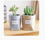 Creative Furnishing Flower Pot Retro Indoor Simple Succulent Gardening Flower Pot Wool Felt Desktop Flower Basket