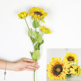 2021Manufacturers wholesale artificial plants wedding home decoration simulation feel sunflower