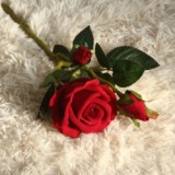 2021Hot simulation  flower plant bonsai wedding decoration ins wind artificial flannel one flower two bud rose