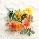 2021Manufacturers wholesale tea rose bouquet oil painting simulation flower rose export family decoration wedding fake flower