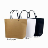 Custom logo printed  Packaging Kraft Paper Brown  white black shopping bag luxury gift paper bags