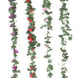 2021 manufacturer wholesale wall flower wedding decoration green leaf artificial rose vine