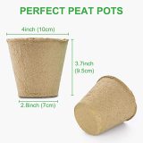 30 Packs 4 Inch Peat Pots Plant Starters for Seedling, Biodegradable Herb Seed Starter Pots Kit, Garden Germination Nursery Pots
