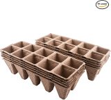 Seed Starter Tray Kit Sets Pack of 10 X 10 Cell Peat Pots Bonus 30 Plant Markers Organic Plant Starter Seedling Trays