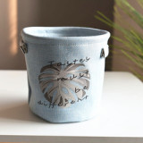 Fabric Flower Pot Nordic Style Monstera Pattern Kraft Paper Bag Flower Pot