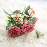 2021Manufacturers wholesale tea rose bouquet oil painting simulation flower rose export family decoration wedding fake flower