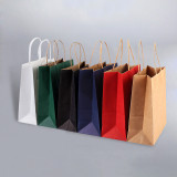 Customized Shopping Food Brown Gift Kraft Paper Bags With Handle