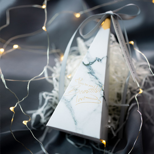Pyramid Shape Custom Packaging Wedding Folding Paper Candy Box