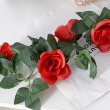 2021 manufacturer wholesale wall flower wedding decoration green leaf artificial rose vine