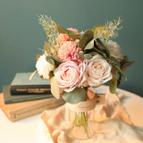2021Green plant manufacturer imitation flower wholesale wedding decoration ins wind cross border rose handle flower