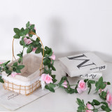 2021 manufacturer wholesale wall flower wedding decoration green leaf artificial rose vine