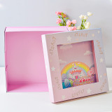 Baby foldable bag pink wedding cake boxes custom stackable box and handbag