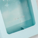 T Blue Transparent Window on the Front Shopping Paper Box with Strong Handle
