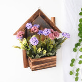 Decoration Wood Flower Pot European-style Decorative Potted Flower Pot Home Decoration Wall-mounted