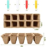 12 Pack Biodegradable Peat Pots Seedling Germination Trays Organic Plant Seed Starter Tray Kit With Plant Labels