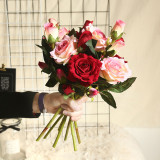 Ins flannelette rose simulated flower plant bonsai wedding decoration simulated plant wall flower wall