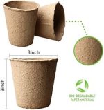 60 Pack Peat Pots 3 x 3 Inch ,Plant Starters Nursery Pots, 60 Plastic Plant Markers