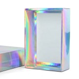 Custom logo luxury laser paper gift box jewelry cosmetic paper box gift packaging folding drawer paper box